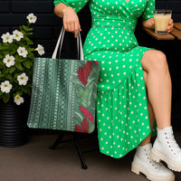 Women's Day Samoa Malu Tattoo Inspired Mix Teuila Tote Bag Sage Green LT7 - Polynesian Pride