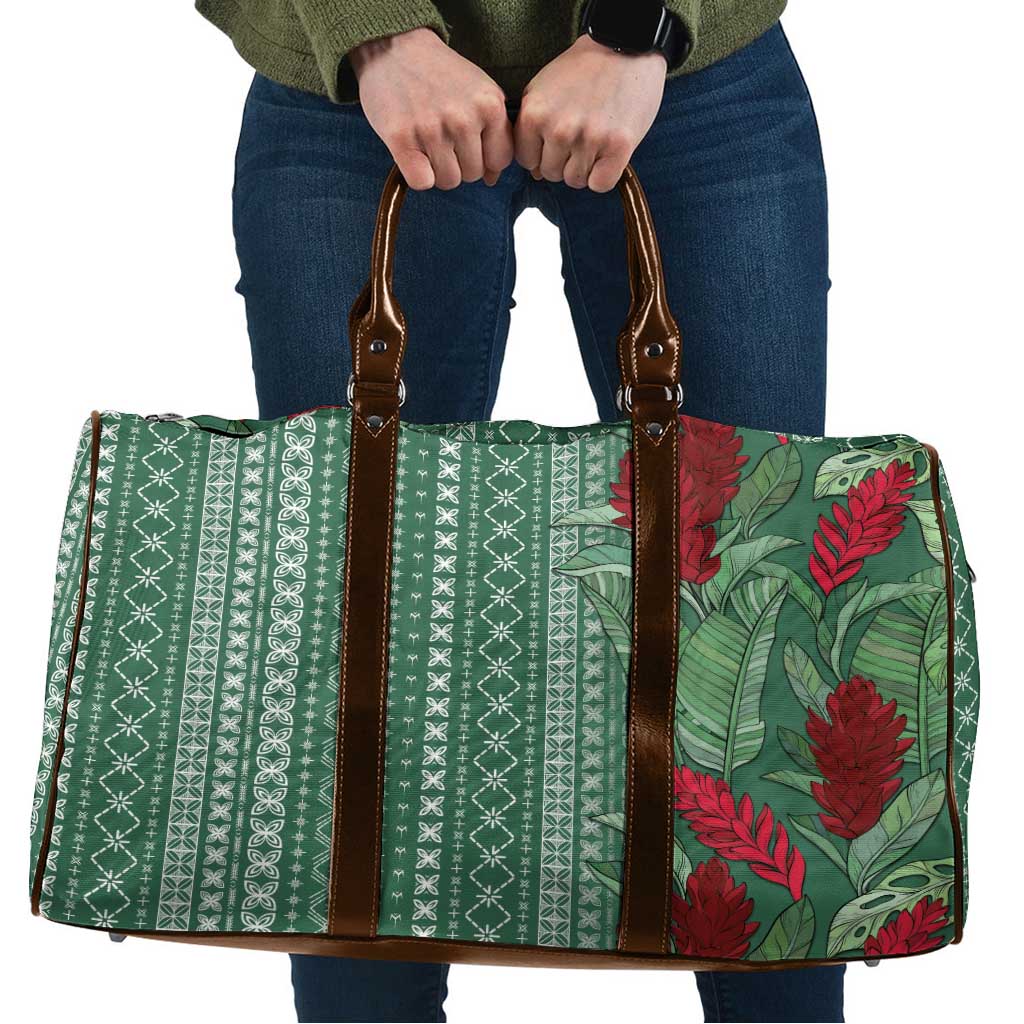 Women's Day Samoa Malu Tattoo Inspired Mix Teuila Travel Bag Sage Green