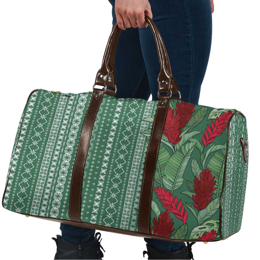 Women's Day Samoa Malu Tattoo Inspired Mix Teuila Travel Bag Sage Green LT7 - Polynesian Pride