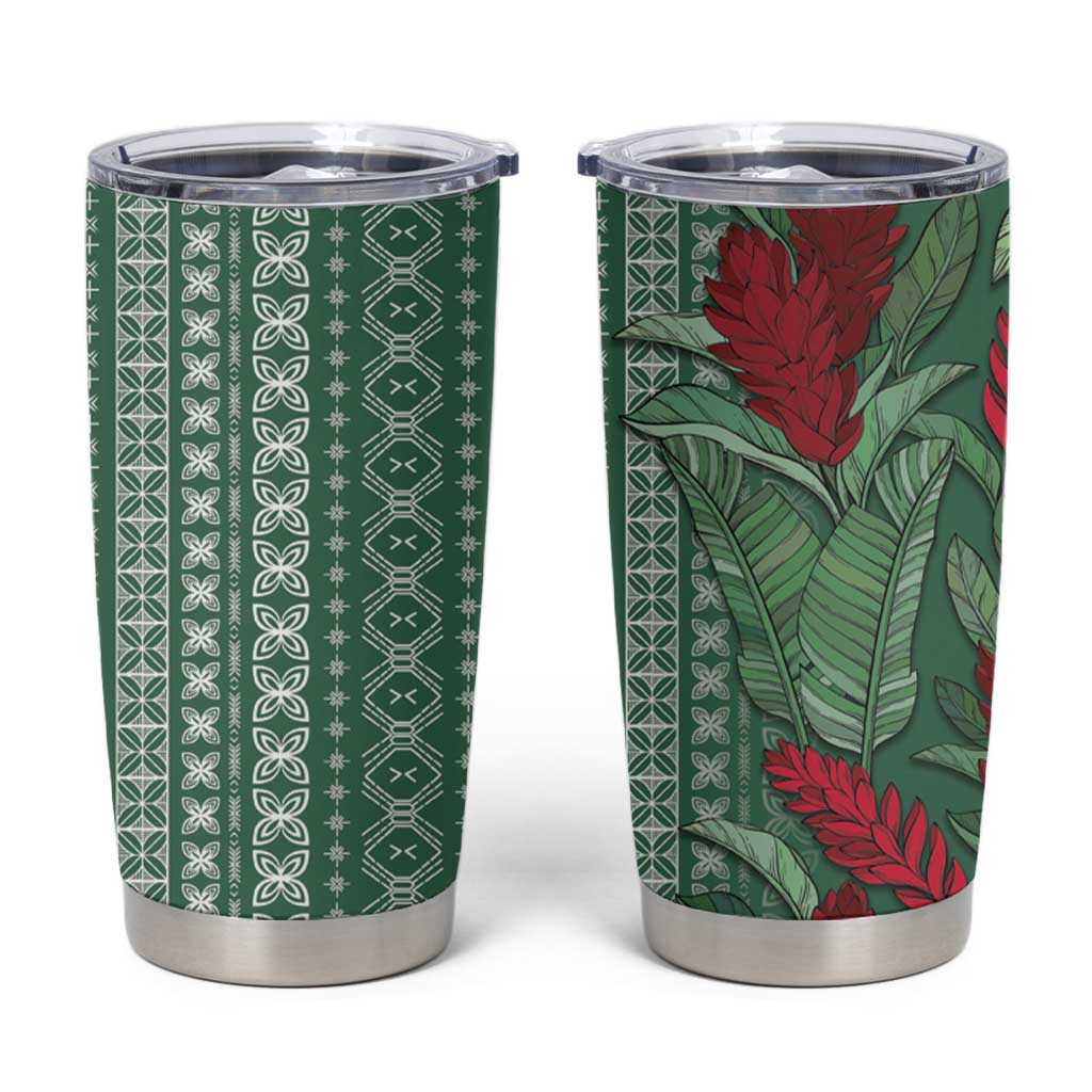 Women's Day Samoa Malu Tattoo Inspired Mix Teuila Tumbler Cup Sage Green LT7 Sage Green - Polynesian Pride