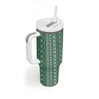 Women's Day Samoa Malu Tattoo Inspired Mix Teuila Tumbler With Handle Sage Green LT7 - Polynesian Pride