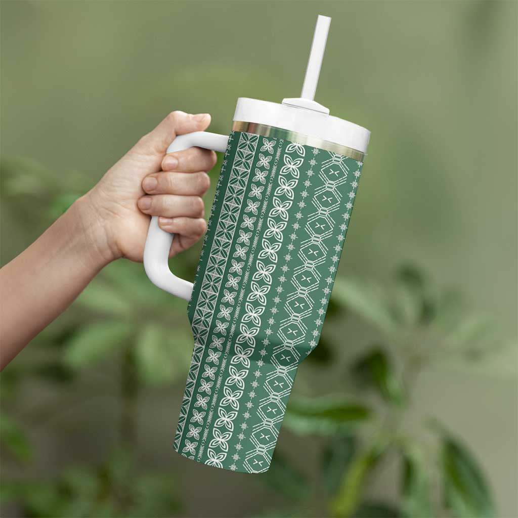 Women's Day Samoa Malu Tattoo Inspired Mix Teuila Tumbler With Handle Sage Green LT7 - Polynesian Pride