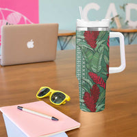 Women's Day Samoa Malu Tattoo Inspired Mix Teuila Tumbler With Handle Sage Green LT7 - Polynesian Pride