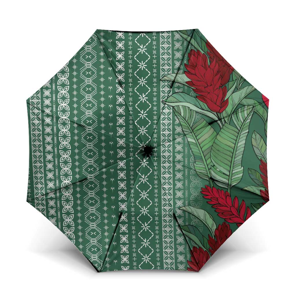 Women's Day Samoa Malu Tattoo Inspired Mix Teuila Umbrella Sage Green LT7 One Size Folded 11.42 inch Opened Diameter 37.4 inch Sage Green - Polynesian Pride