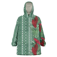 Women's Day Samoa Malu Tattoo Inspired Mix Teuila Wearable Blanket Hoodie Sage Green LT7 One Size Sage Green - Polynesian Pride