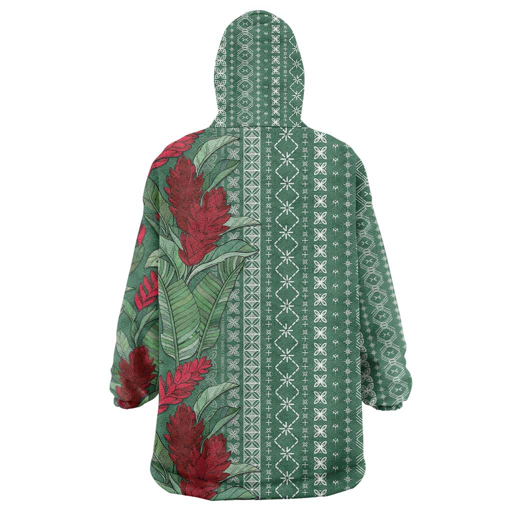 Women's Day Samoa Malu Tattoo Inspired Mix Teuila Wearable Blanket Hoodie Sage Green LT7 - Polynesian Pride