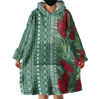 Women's Day Samoa Malu Tattoo Inspired Mix Teuila Wearable Blanket Hoodie Sage Green LT7 - Polynesian Pride