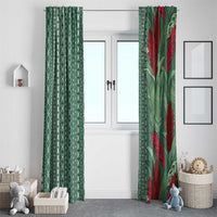 Women's Day Samoa Malu Tattoo Inspired Mix Teuila Window Curtain Sage Green LT7 - Polynesian Pride