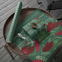 Women's Day Samoa Malu Tattoo Inspired Mix Teuila Wrapping Paper Sage Green LT7 - Polynesian Pride