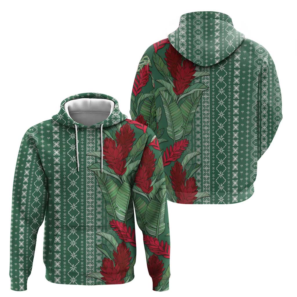 Women's Day Samoa Malu Tattoo Inspired Mix Teuila Zip Hoodie Sage Green LT7 - Polynesian Pride