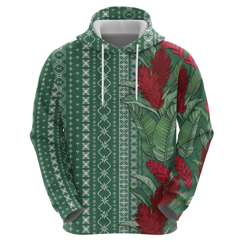 Women's Day Samoa Malu Tattoo Inspired Mix Teuila Zip Hoodie Sage Green LT7 - Polynesian Pride