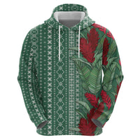 Women's Day Samoa Malu Tattoo Inspired Mix Teuila Zip Hoodie Sage Green LT7 - Polynesian Pride