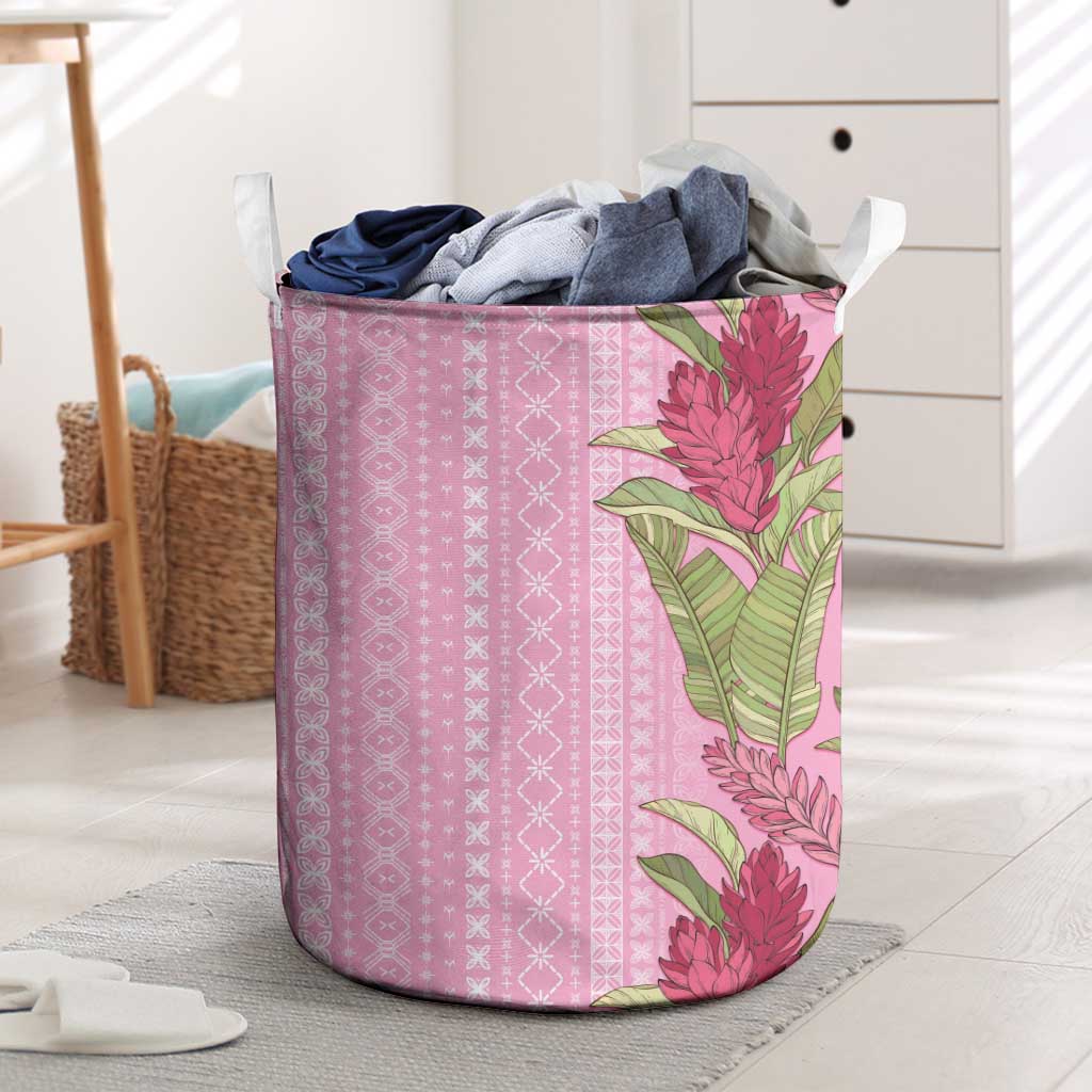 Women's Day Samoa Malu Tattoo Inspired Mix Teuila Laundry Basket Rose Pink LT7 Rose Pink - Polynesian Pride