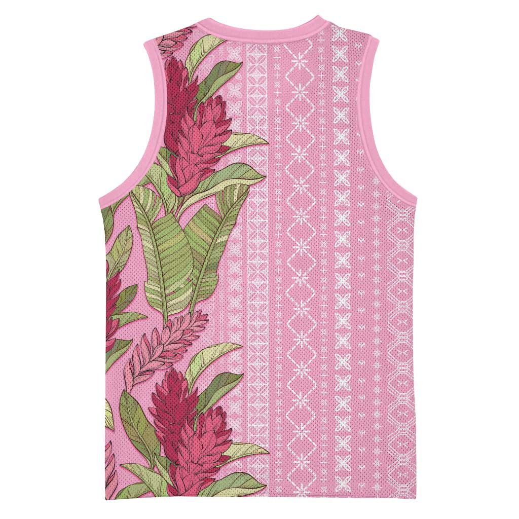 Women's Day Samoa Malu Tattoo Inspired Mix Teuila Basketball Jersey Rose Pink LT7 - Polynesian Pride