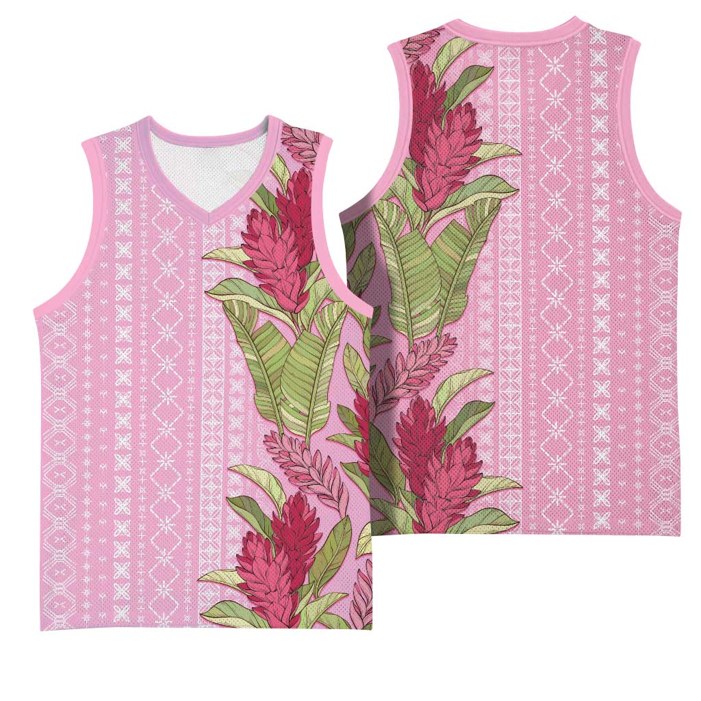 Women's Day Samoa Malu Tattoo Inspired Mix Teuila Basketball Jersey Rose Pink LT7 - Polynesian Pride