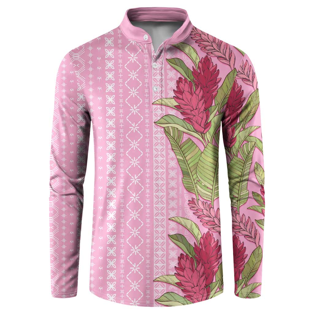 Women's Day Samoa Malu Tattoo Inspired Mix Teuila Button Sweatshirt Rose Pink LT7 Rose Pink - Polynesian Pride