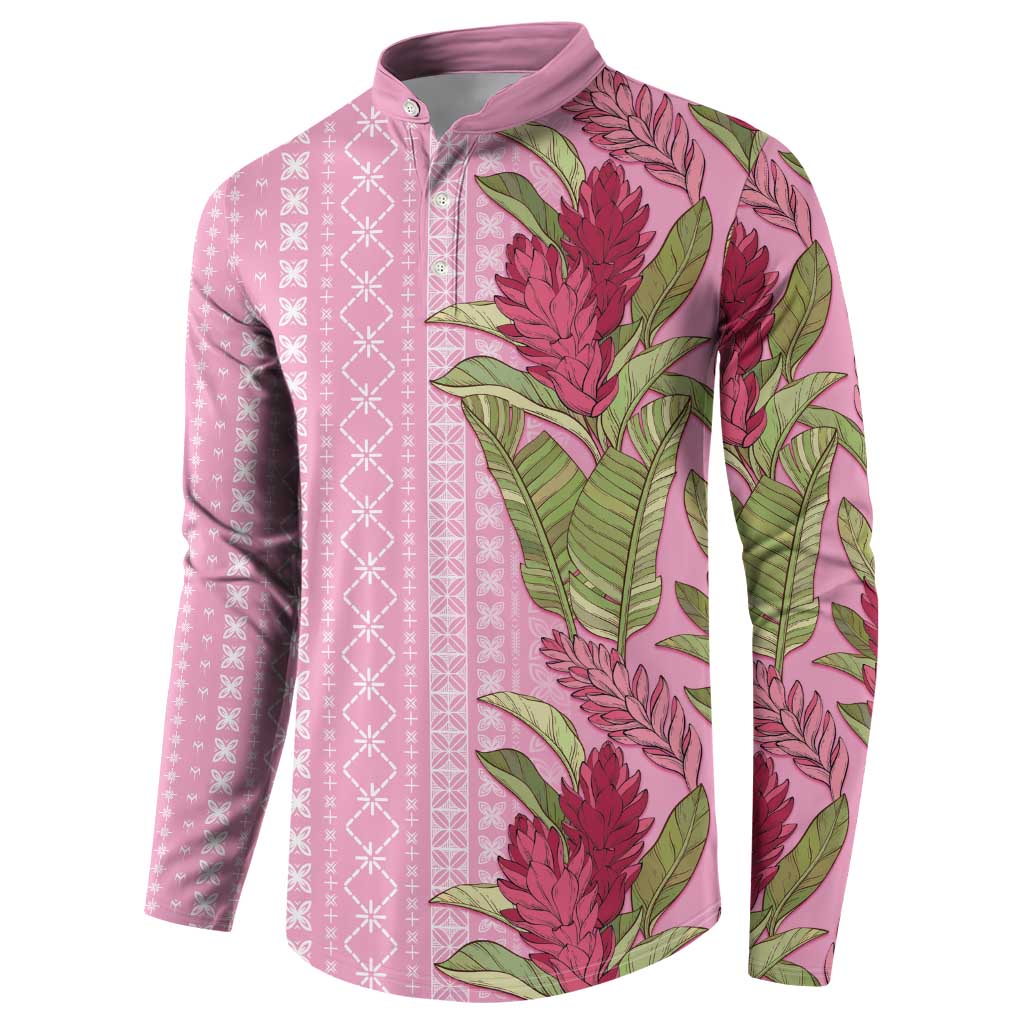 Women's Day Samoa Malu Tattoo Inspired Mix Teuila Button Sweatshirt Rose Pink LT7 - Polynesian Pride