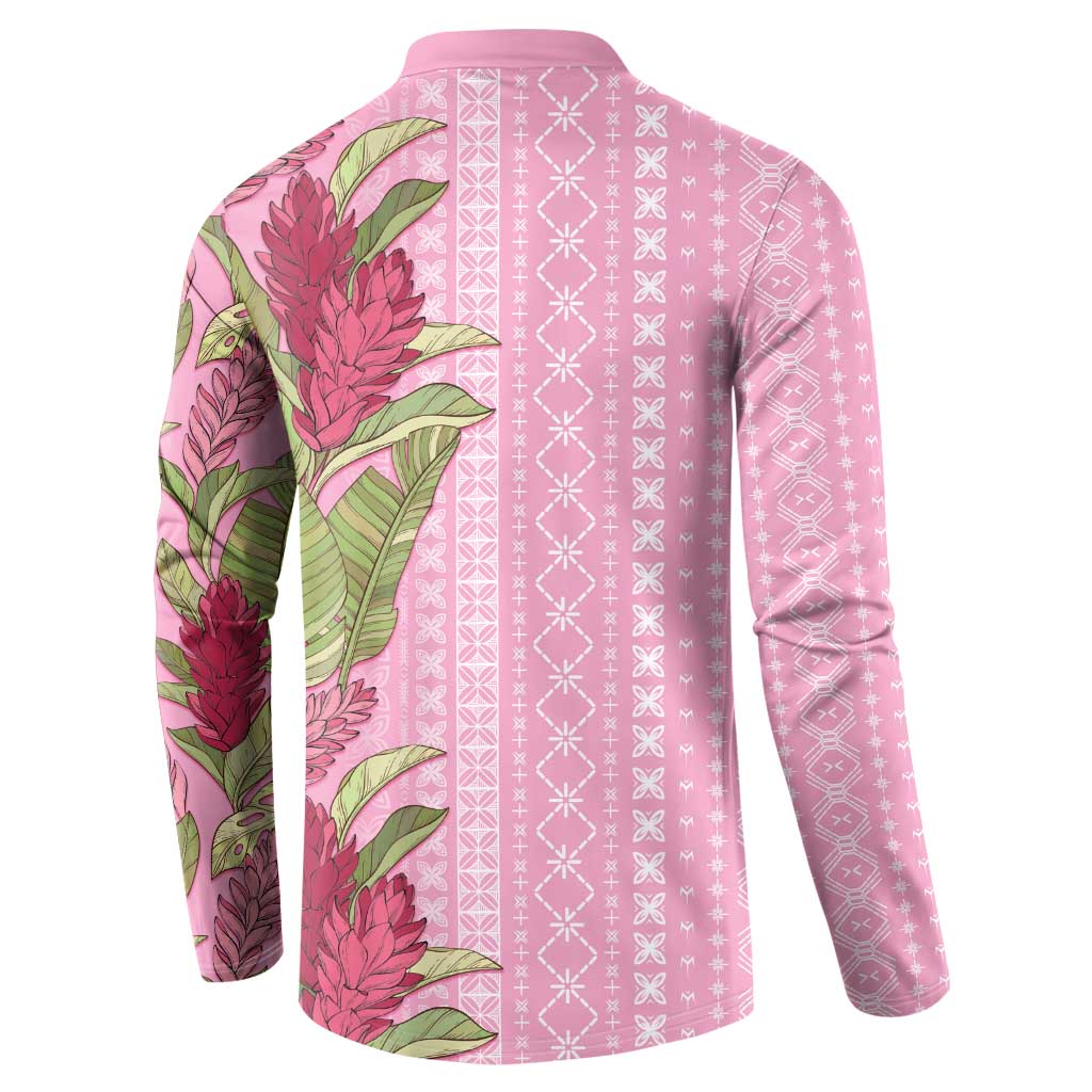 Women's Day Samoa Malu Tattoo Inspired Mix Teuila Button Sweatshirt Rose Pink LT7 - Polynesian Pride