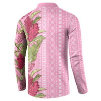 Women's Day Samoa Malu Tattoo Inspired Mix Teuila Button Sweatshirt Rose Pink LT7 - Polynesian Pride