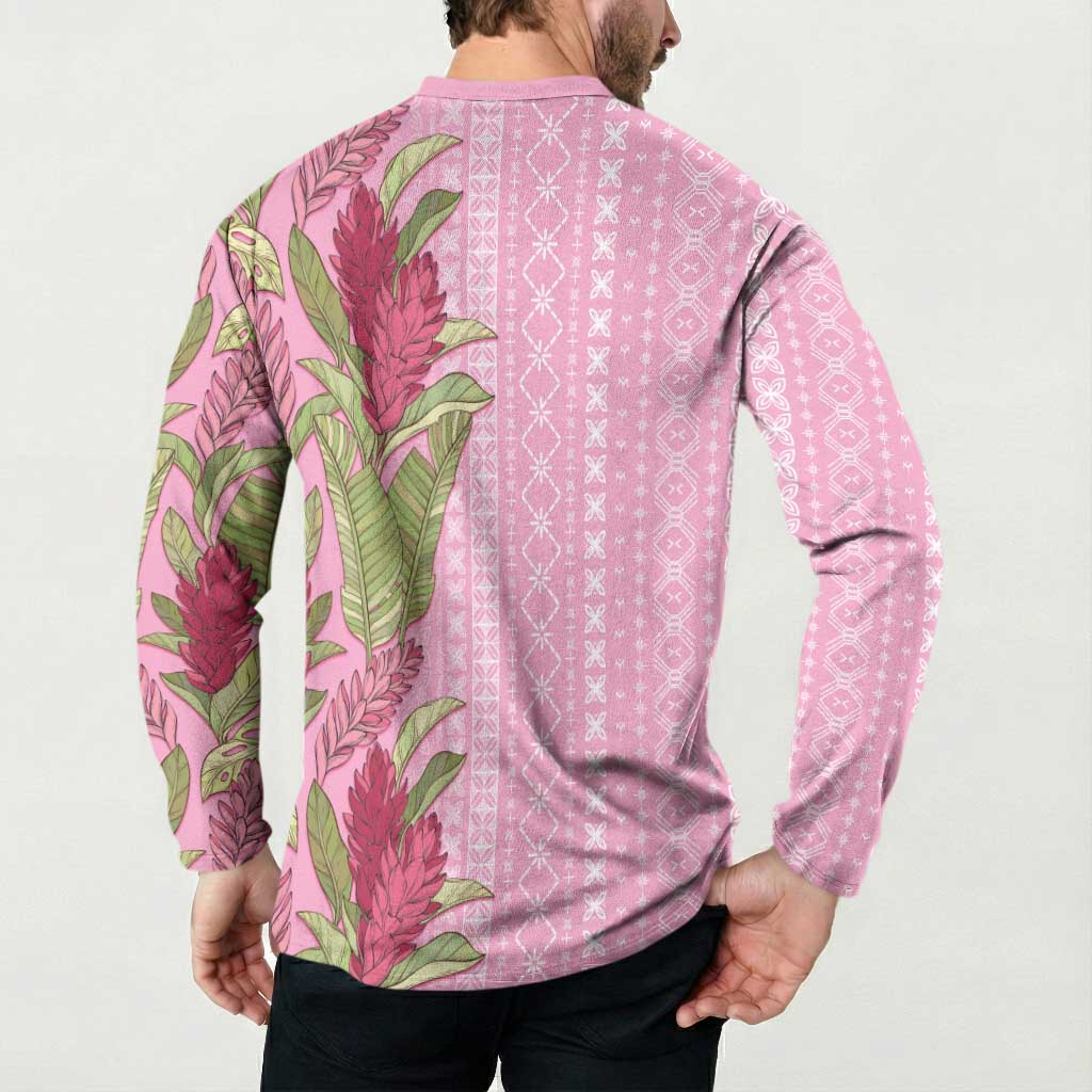 Women's Day Samoa Malu Tattoo Inspired Mix Teuila Button Sweatshirt Rose Pink LT7 - Polynesian Pride