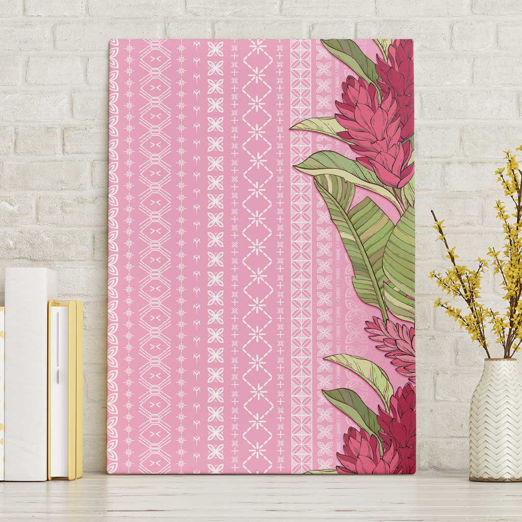 Women's Day Samoa Malu Tattoo Inspired Mix Teuila Canvas Wall Art Rose Pink LT7 Without Frame Rose Pink - Polynesian Pride