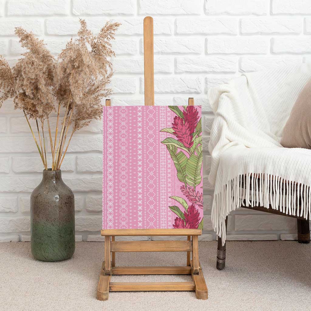 Women's Day Samoa Malu Tattoo Inspired Mix Teuila Canvas Wall Art Rose Pink LT7 - Polynesian Pride