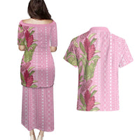 Women's Day Samoa Malu Tattoo Inspired Mix Teuila Couples Matching Puletasi and Hawaiian Shirt Rose Pink LT7 - Polynesian Pride