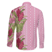 Women's Day Samoa Malu Tattoo Inspired Mix Teuila Family Matching Long Sleeve Bodycon Dress and Hawaiian Shirt Rose Pink