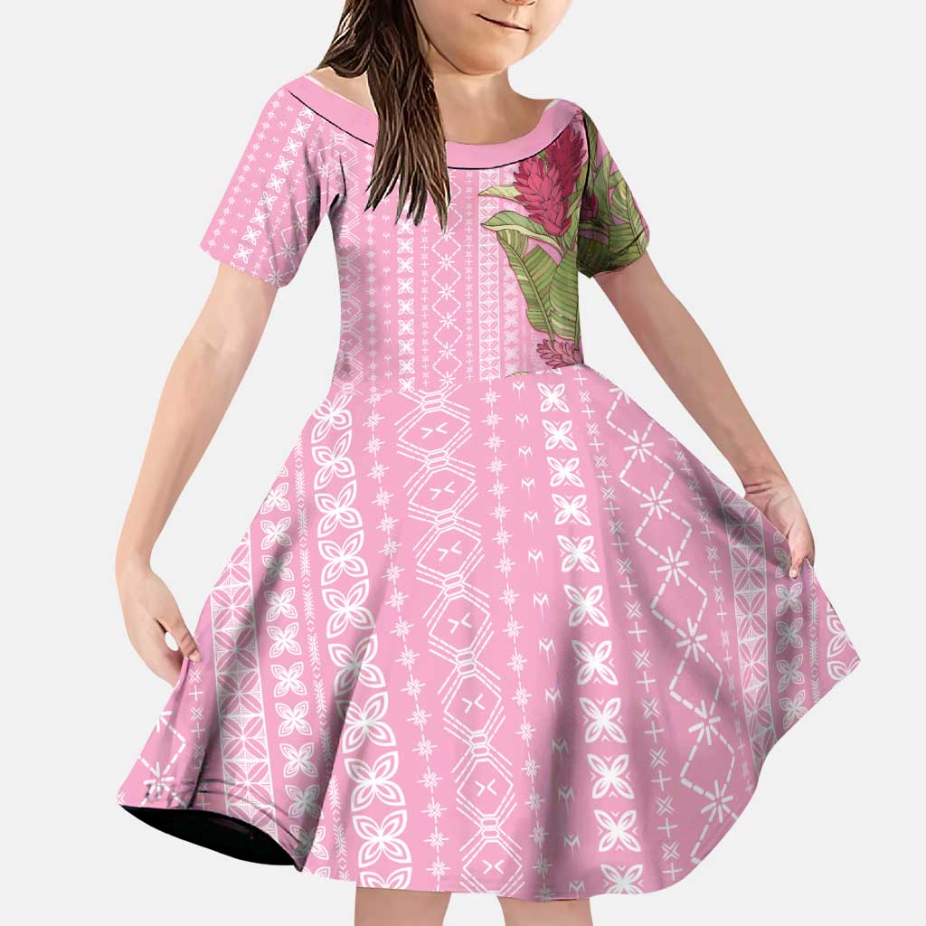 Women's Day Samoa Malu Tattoo Inspired Mix Teuila Family Matching Mermaid Dress and Hawaiian Shirt Rose Pink