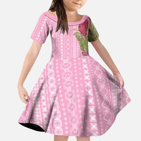 Women's Day Samoa Malu Tattoo Inspired Mix Teuila Family Matching Off Shoulder Maxi Dress and Hawaiian Shirt Rose Pink