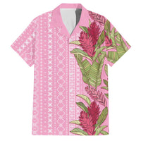 Women's Day Samoa Malu Tattoo Inspired Mix Teuila Family Matching Off Shoulder Short Dress and Hawaiian Shirt Rose Pink