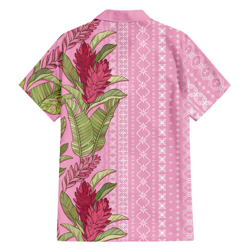 Women's Day Samoa Malu Tattoo Inspired Mix Teuila Family Matching Off Shoulder Short Dress and Hawaiian Shirt Rose Pink