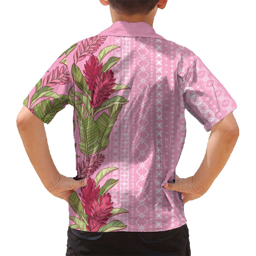 Women's Day Samoa Malu Tattoo Inspired Mix Teuila Family Matching Short Sleeve Bodycon Dress and Hawaiian Shirt Rose Pink