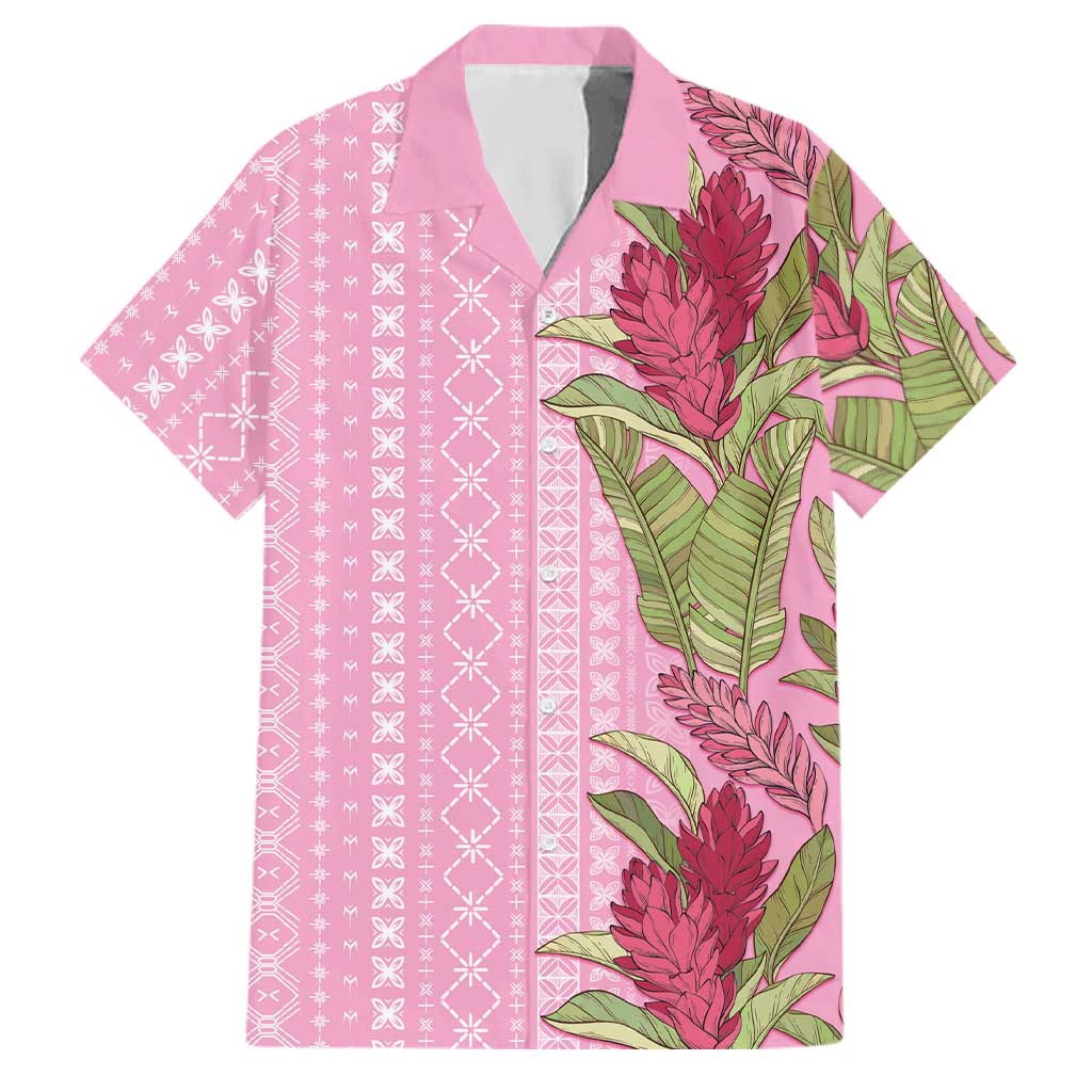 Women's Day Samoa Malu Tattoo Inspired Mix Teuila Family Matching Short Sleeve Bodycon Dress and Hawaiian Shirt Rose Pink