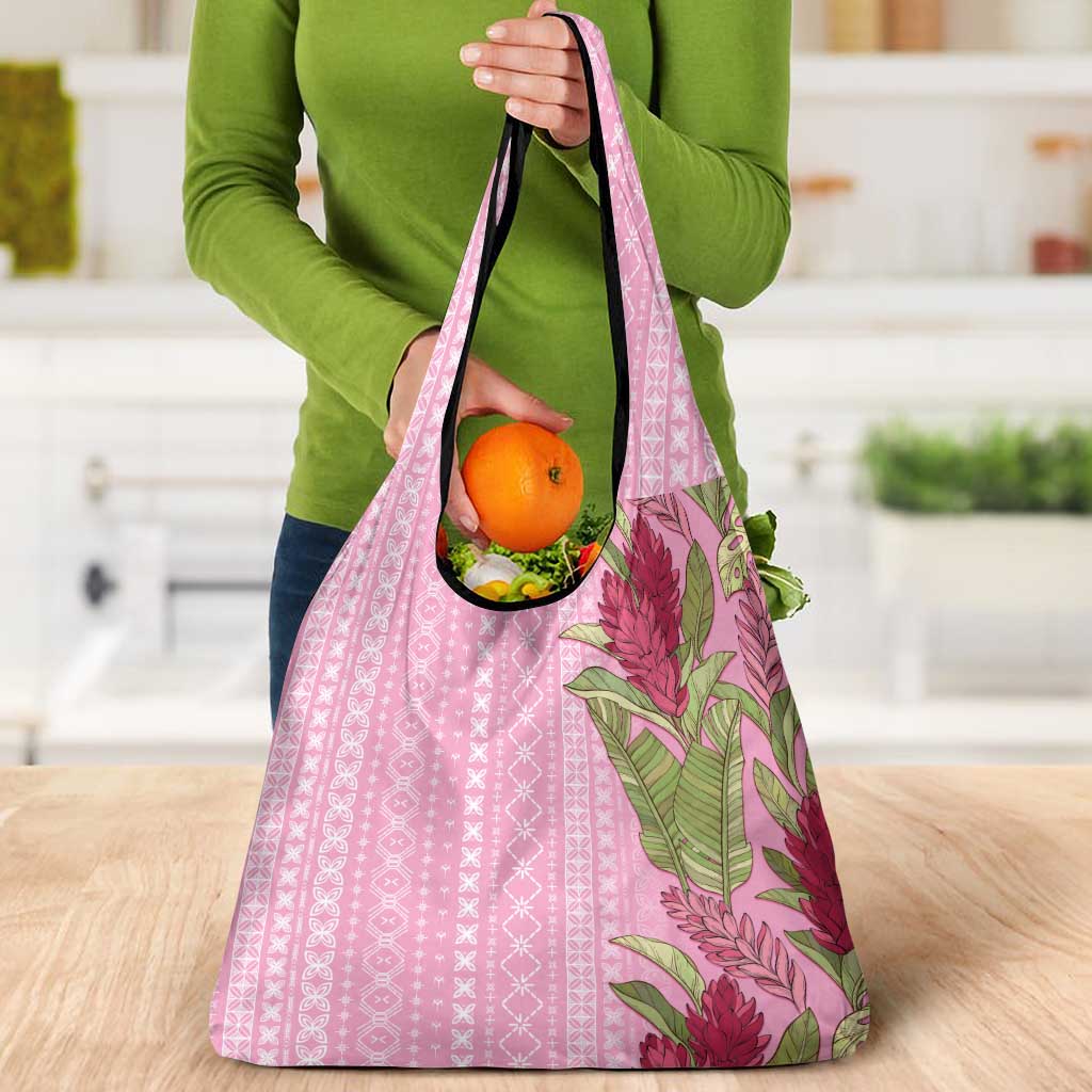 Women's Day Samoa Malu Tattoo Inspired Mix Teuila Grocery Bag Rose Pink LT7 - Polynesian Pride