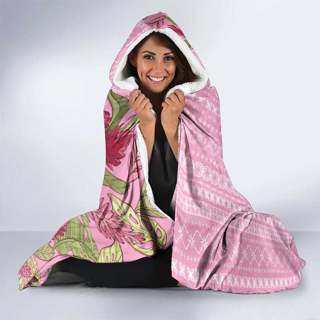 Women's Day Samoa Malu Tattoo Inspired Mix Teuila Hooded Blanket Rose Pink LT7 - Polynesian Pride