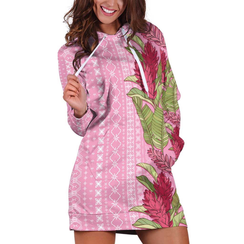 Women's Day Samoa Malu Tattoo Inspired Mix Teuila Hoodie Dress Rose Pink LT7 Rose Pink - Polynesian Pride