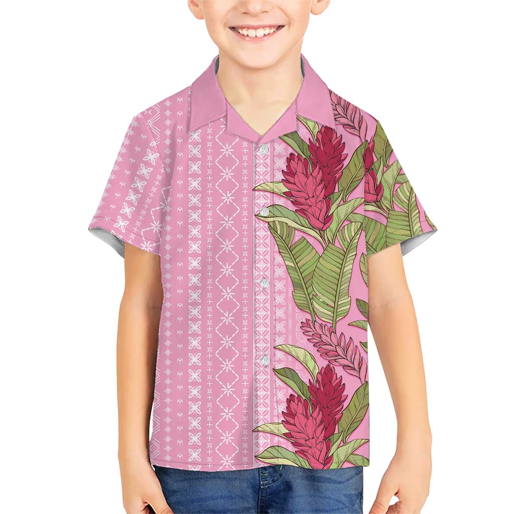Women's Day Samoa Malu Tattoo Inspired Mix Teuila Kid Hawaiian Shirt Rose Pink LT7 Kid Rose Pink - Polynesian Pride