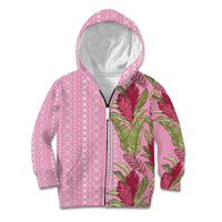 Women's Day Samoa Malu Tattoo Inspired Mix Teuila Kid Hoodie Rose Pink LT7 Zip Hoodie Rose Pink - Polynesian Pride