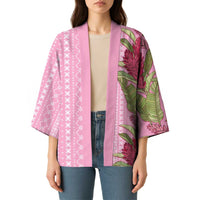 Women's Day Samoa Malu Tattoo Inspired Mix Teuila Kimono Rose Pink LT7 - Polynesian Pride