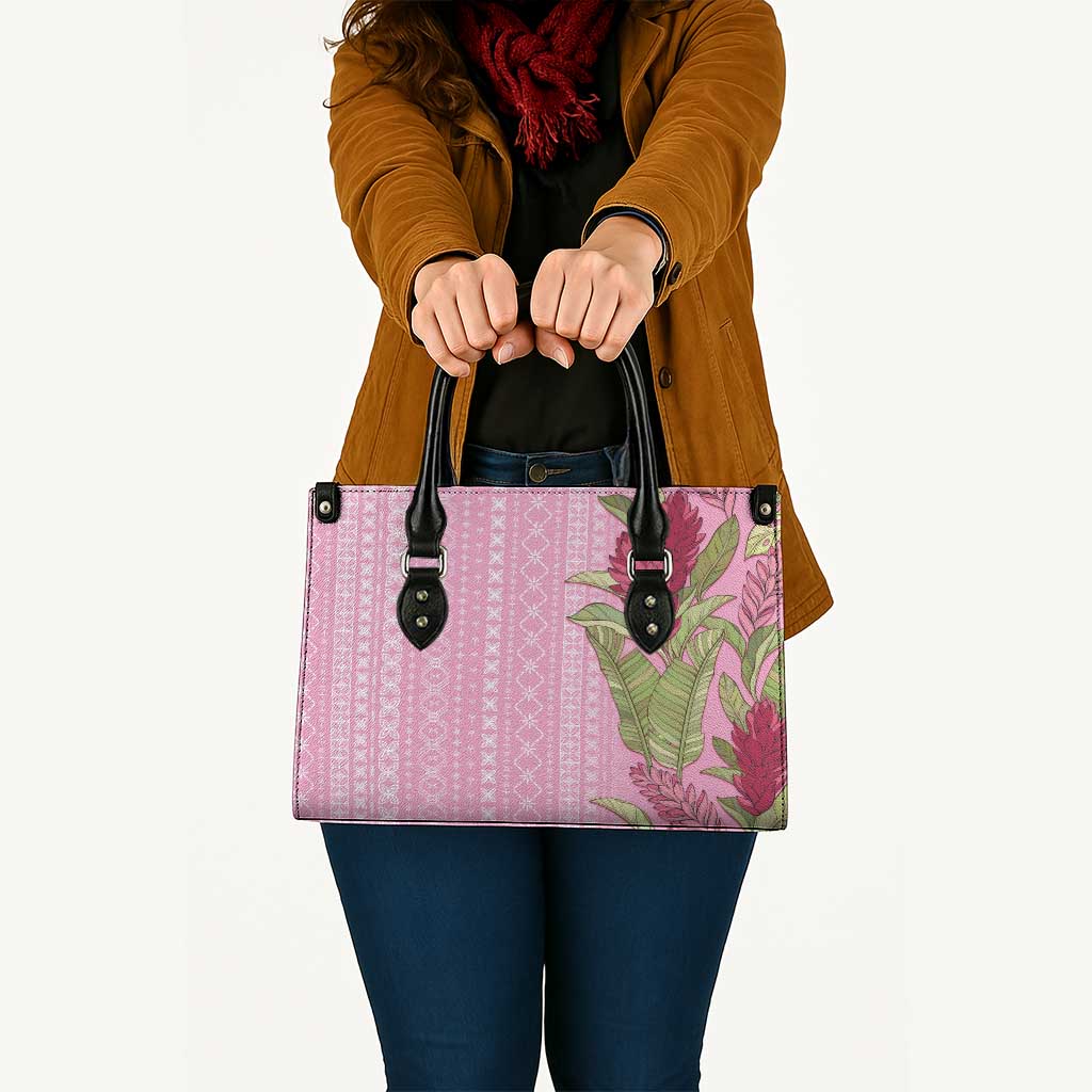 Women's Day Samoa Malu Tattoo Inspired Mix Teuila Leather Bag Rose Pink LT7 - Polynesian Pride