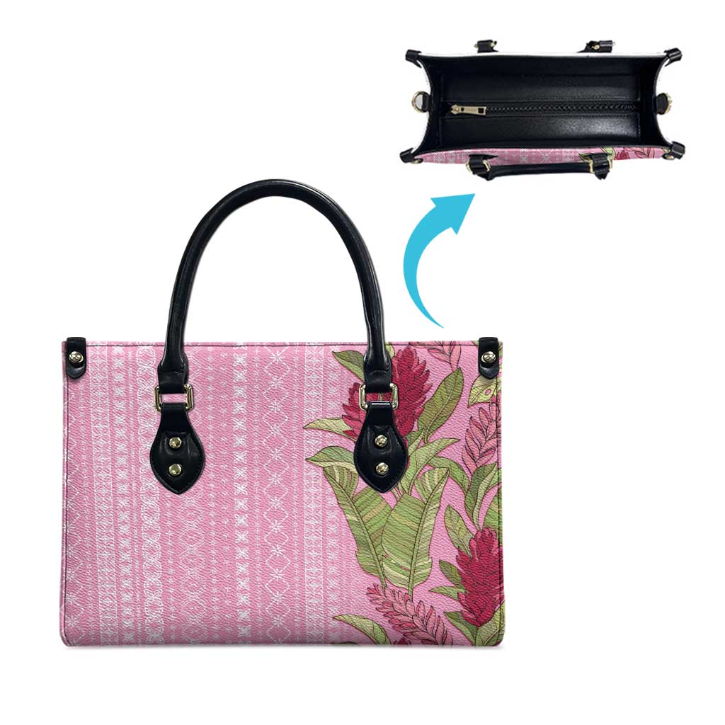 Women's Day Samoa Malu Tattoo Inspired Mix Teuila Leather Bag Rose Pink LT7 - Polynesian Pride