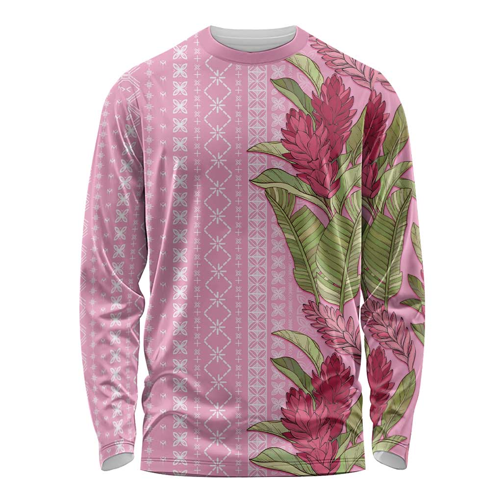 Women's Day Samoa Malu Tattoo Inspired Mix Teuila Long Sleeve Shirt Rose Pink LT7 Unisex Rose Pink - Polynesian Pride