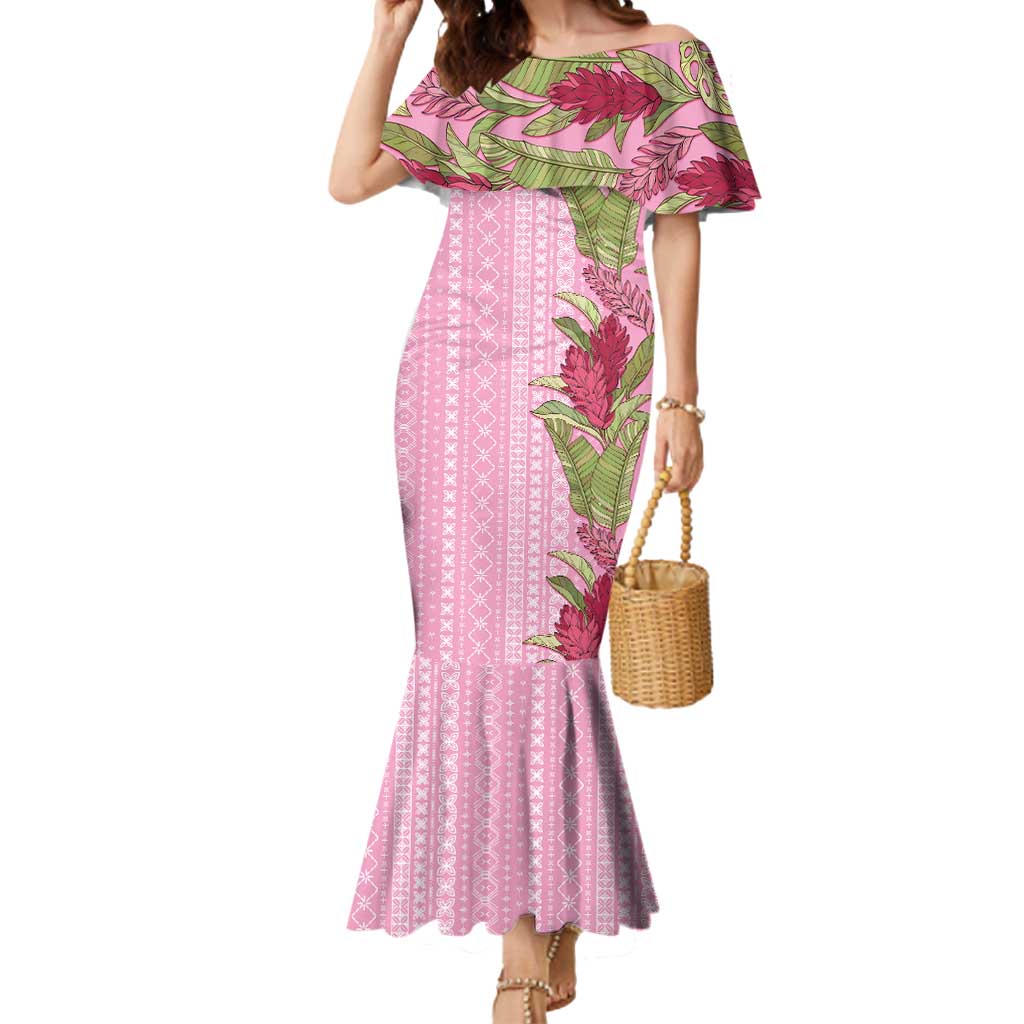 Women's Day Samoa Malu Tattoo Inspired Mix Teuila Mermaid Dress Rose Pink LT7 Women Rose Pink - Polynesian Pride
