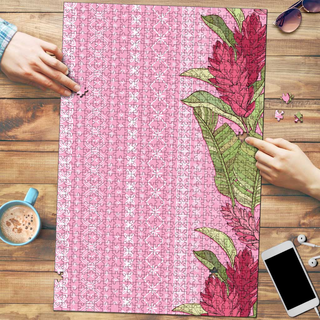 Women's Day Samoa Malu Tattoo Inspired Mix Teuila Puzzle Rose Pink LT7 Rose Pink - Polynesian Pride