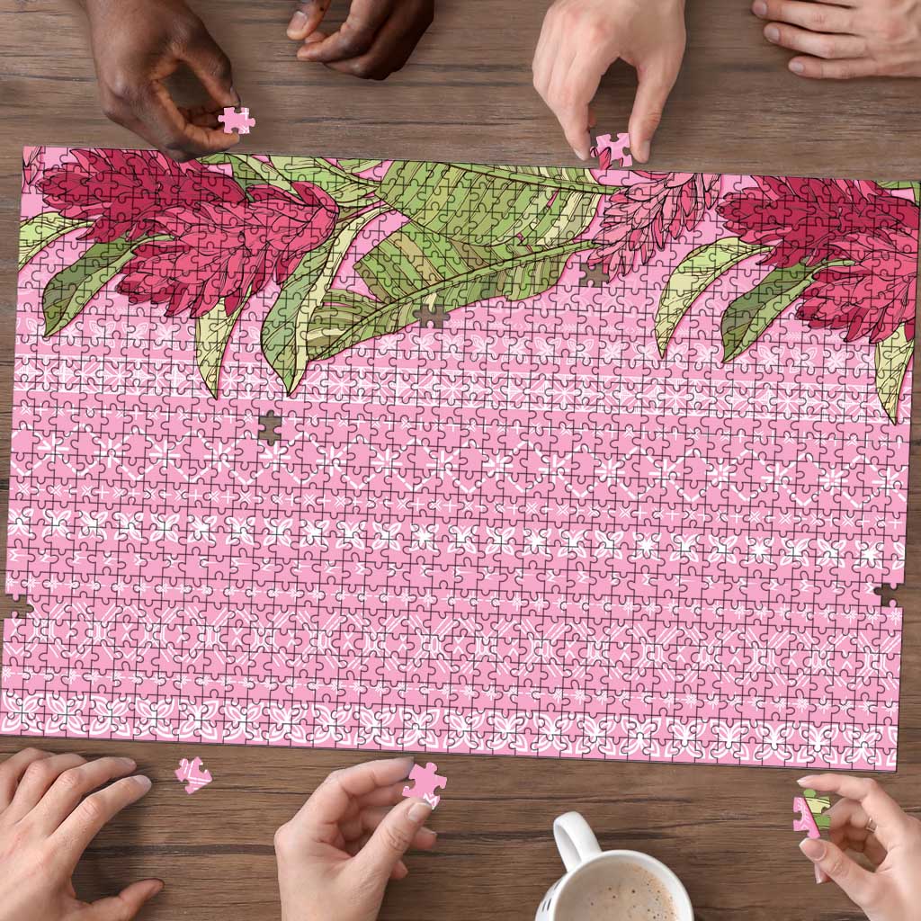 Women's Day Samoa Malu Tattoo Inspired Mix Teuila Puzzle Rose Pink LT7 - Polynesian Pride