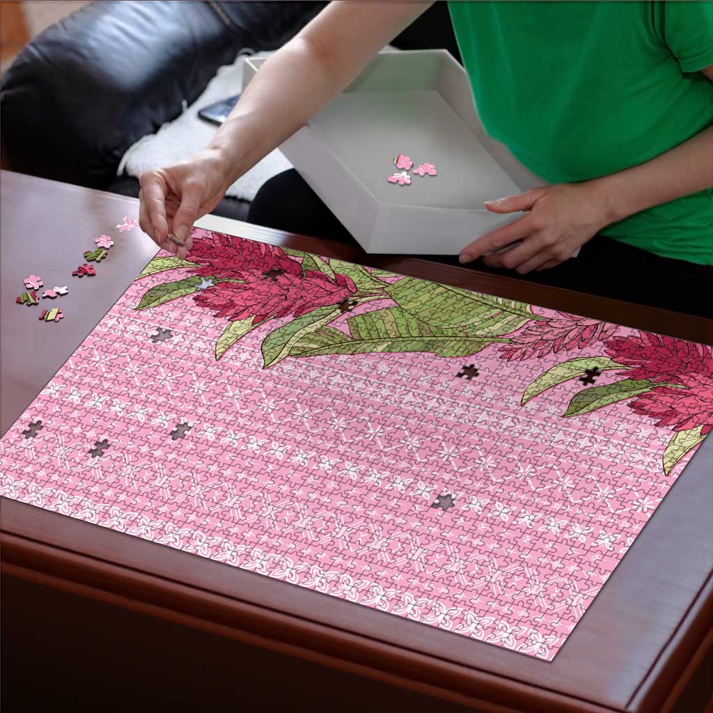Women's Day Samoa Malu Tattoo Inspired Mix Teuila Puzzle Rose Pink LT7 - Polynesian Pride