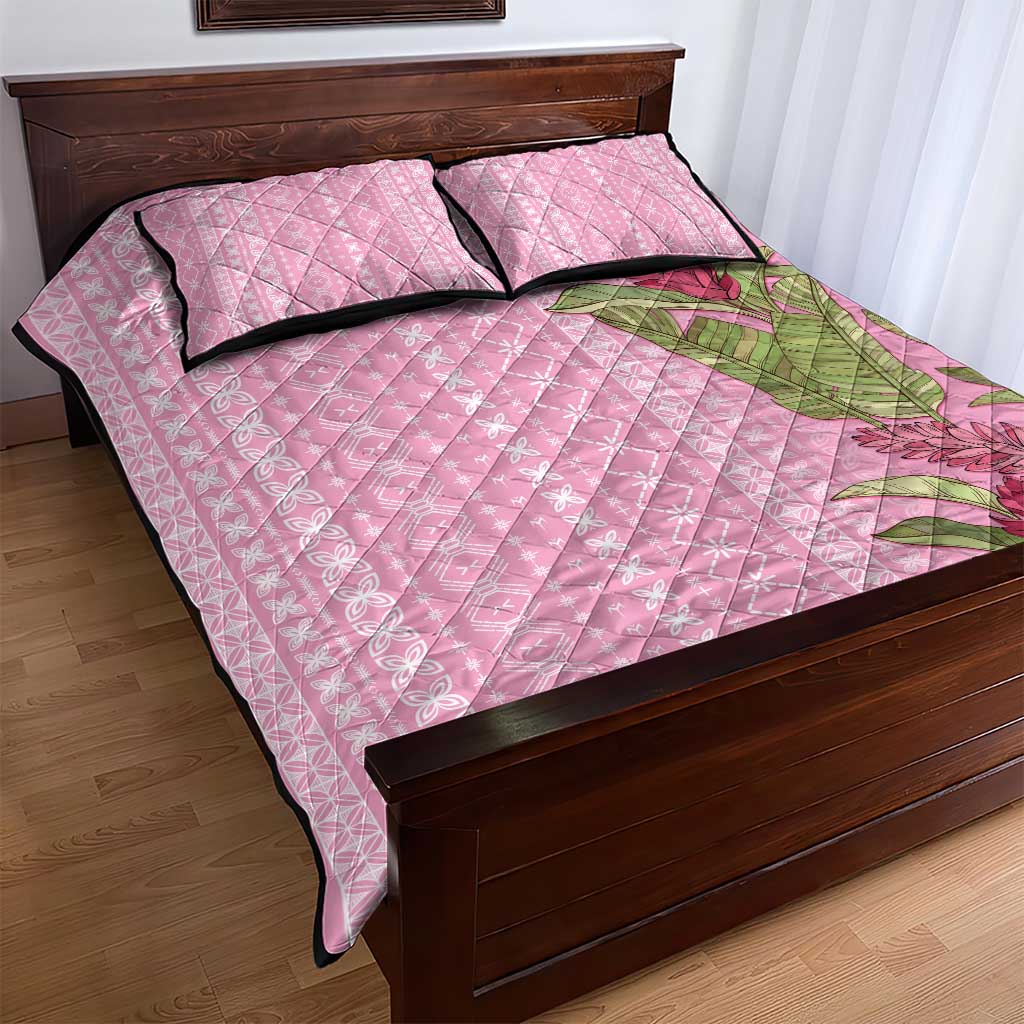 Women's Day Samoa Malu Tattoo Inspired Mix Teuila Quilt Bed Set Rose Pink LT7 - Polynesian Pride