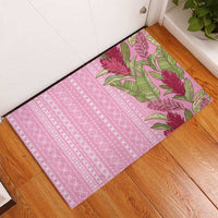 Women's Day Samoa Malu Tattoo Inspired Mix Teuila Rubber Doormat Rose Pink LT7 - Polynesian Pride