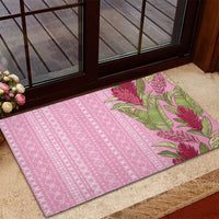Women's Day Samoa Malu Tattoo Inspired Mix Teuila Rubber Doormat Rose Pink LT7 - Polynesian Pride